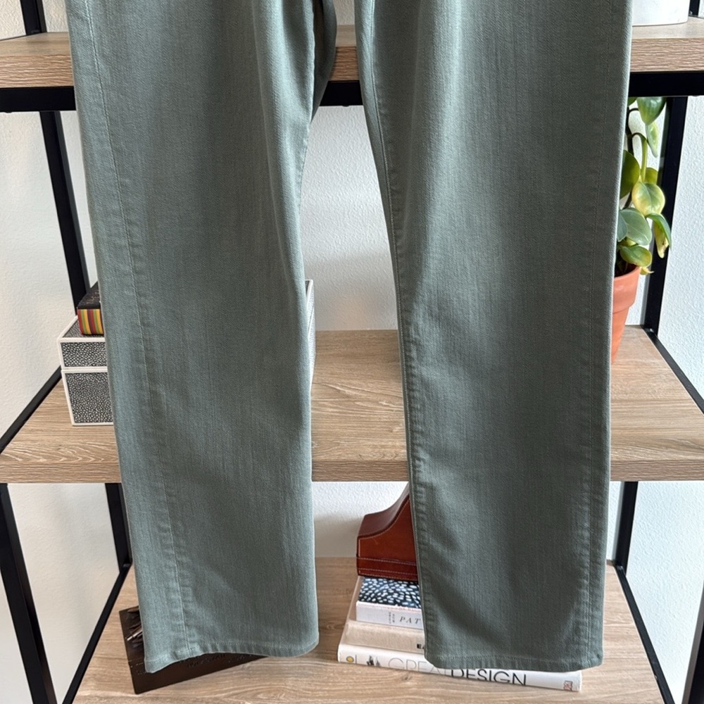 7 For All Mankind Luxe Performance Slimmy Mid-Rise Green Slim Striaght Jeans, 29 - Picture 4 of 10